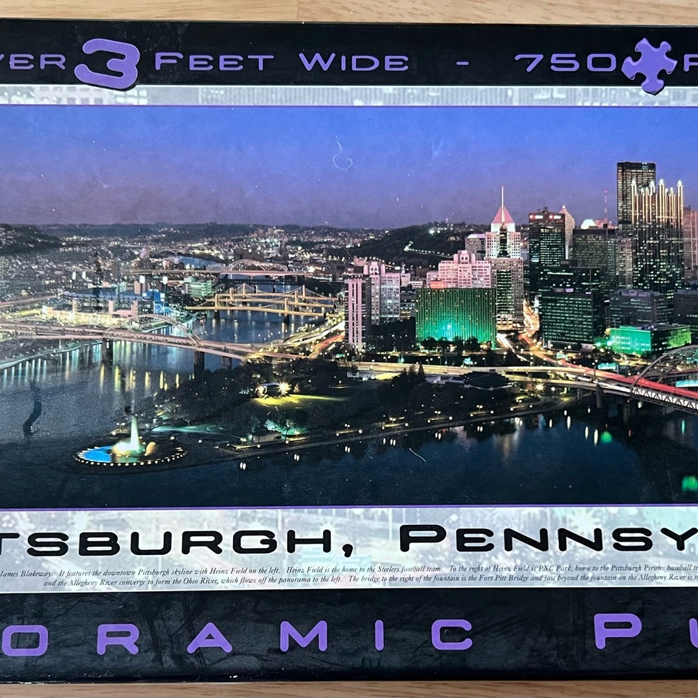 Vtg Panoramic Jigsaw Puzzle Pittsburgh PA 750 Pieces - Picture 3 of 5